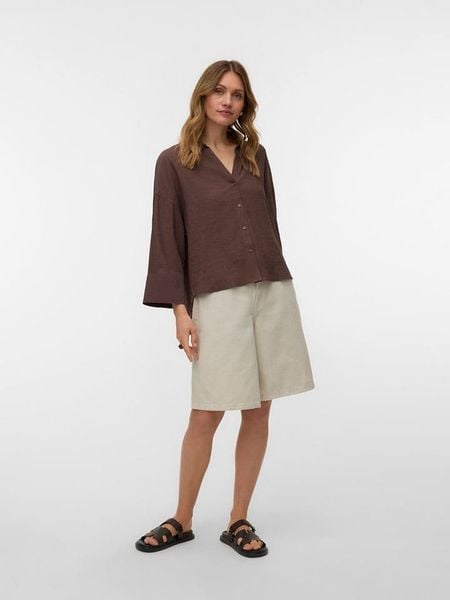 Vero Moda Bluzka w kolorze brązowym rozmiar: L. Brązowe bluzki Vero Moda, l, bez wzorów, bez kołnierzyka, bez ramiączek. Za 149.95 zł.