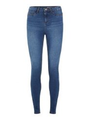 Noisy may Dżinsy "Nmcallie" - Skinny fit - w kolorze niebieskim rozmiar: W27/L30. Niebieskie jeansy Noisy may, l, z aplikacjami, z podwyższonym stanem. Za 87.81 zł.