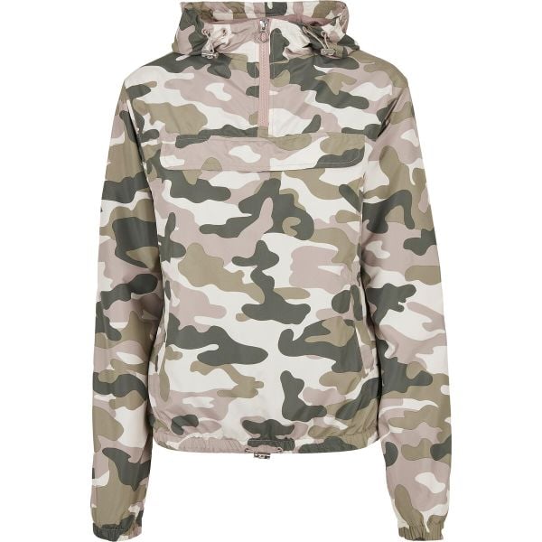 Damska kurtka wiatrówka Urban Classics camouflage. Czerwone kurtki sportowe Urban Classics, bez wzorów, bez kaptura. Za 214.00 zł.