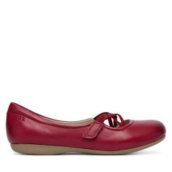 Baleriny Josef Seibel. Czerwone baleriny Josef Seibel, bez wzorów, bez obcasa. Za 389.99 zł.
