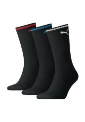 Skarpety Puma Sport Crew Stripe 3Pack czarne. Czarne skarpety Puma, bez wzorów, z bawełny. Za 46.99 zł.