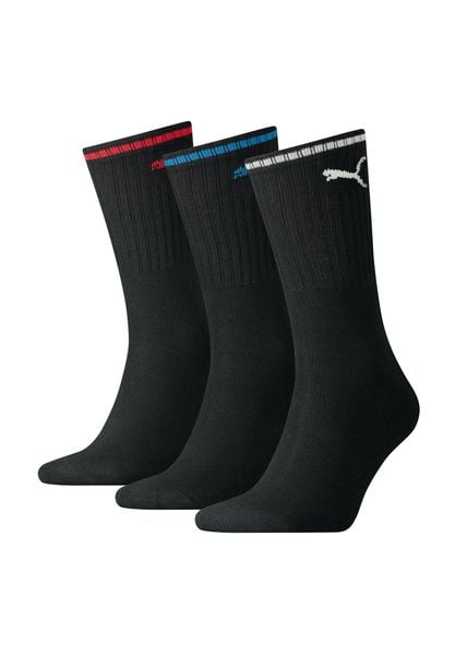 Skarpety Puma Sport Crew Stripe 3Pack czarne. Czarne skarpety Puma, bez wzorów, z bawełny. Za 46.99 zł.