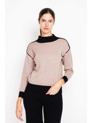 William de Faye Sweter w kolorze beżowo-czarnym rozmiar: 36. Brązowe swetry William de Faye, bez wzorów, bez ramiączek. Za 104.99 zł.