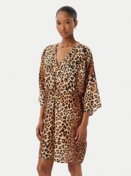 LOLA CASADEMUNT Sukienka letnia LS2616015 Brązowy Regular Fit. Brązowe sukienki LOLA CASADEMUNT, na lato, s, bez wzorów, z wiskozy, bez kołnierzyka, bez ramiączek. Za 417.99 zł.