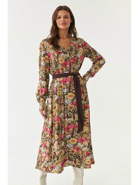 TATUUM Sukienka ze wzorem rozmiar: 34. Sukienki Tatuum, na imprezę, s, bez wzorów, z tkaniny, klasyczne, bez kołnierzyka, bez ramiączek, maxi. Za 122.38 zł.