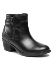 Clarks Botki Neva Zip Wp 261751994 Czarny. Czarne botki Clarks, bez wzorów, ze skóry, bez obcasa, na słupku, bez zapięcia. Za 679.99 zł.