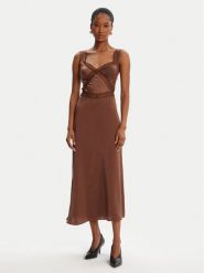BARDOT Sukienka koktajlowa Emory Lace Slip 58603DB Brązowy Regular Fit. Brązowe sukienki Bardot, bez wzorów, z syntetyku, wizytowe, bez kołnierzyka, bez ramiączek. Za 529.99 zł.