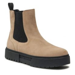 Sztyblety Jenny Fairy. Brązowe botki Jenny Fairy, bez wzorów, bez obcasa, na płaskiej podeszwie, bez zapięcia. Za 84.98 zł.