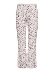 ONLY Spodnie w kolorze biało-czerwonym rozmiar: XS. Białe spodnie materiałowe Only, na co dzień, xs, bez wzorów, z bawełny, z podwyższonym stanem. Za 52.99 zł.