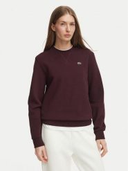 Lacoste Bluza SF5245 Bordowy Regular Fit. Czerwone bluzy Lacoste, bez wzorów, z syntetyku, bez kaptura. Za 679.99 zł.