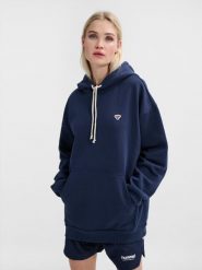 Bluza z kapturem Hummel Loose Bee. Niebieskie bluzy Hummel, xl, z aplikacjami, z bawełny, z kapturem. Za 257.55 zł.