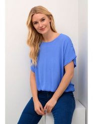 Kaffe Bluzka w kolorze niebieskim rozmiar: 46. Niebieskie bluzki Kaffe, s, bez wzorów, z wiskozy, klasyczne, bez kołnierzyka, bez ramiączek. Za 56.99 zł.