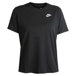 Koszulka Kobieta Nike Sportswear Club Essentials czarny. Czarne bluzki Nike, bez wzorów, z bawełny, sportowe, bez kołnierzyka, bez ramiączek. Za 199.00 zł.
