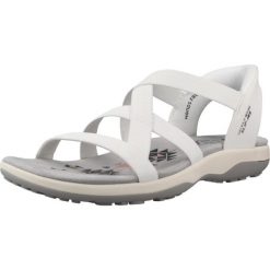 Sandały SKECHERS REGGAE SLIM STRETCH FLEX Biały. Białe sandały Skechers, bez wzorów, z materiału, bez obcasa, bez zapięcia. Za 323.99 zł.