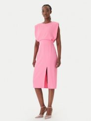 Rinascimento Sukienka koktajlowa CFC0127570003 Różowy Slim Fit. Czerwone sukienki Rinascimento, l, bez wzorów, z syntetyku, wizytowe, bez kołnierzyka, bez ramiączek. Za 549.99 zł.