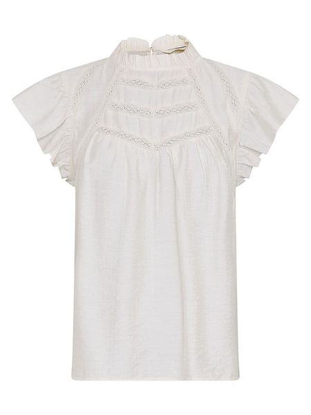 MOSS COPENHAGEN Bluzka w kolorze białym rozmiar: XL. Białe bluzki Moss Copenhagen, xl, bez wzorów, bez kołnierzyka, bez ramiączek. Za 194.95 zł.