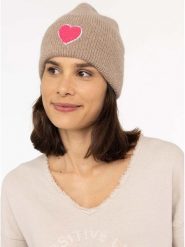 Zwillingsherz Czapka "Heart" w kolorze beżowym rozmiar: onesize. Brązowe czapki Zwillingsherz, bez wzorów, z materiału. Za 149.66 zł.