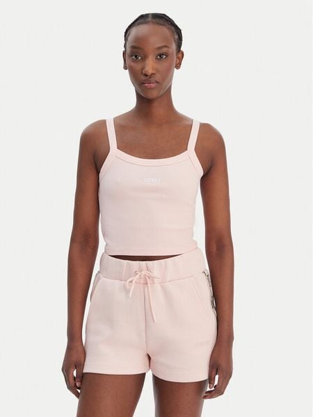 Guess Top V6GP16 K3180 Różowy Regular Fit. Czerwone topy Guess, s, z aplikacjami, z wiskozy, bez kołnierzyka, bez ramiączek. Za 102.99 zł.