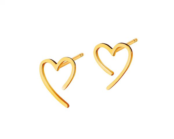 Złote kolczyki - serca. Żółte kolczyki Apart, złote. Za 429.00 zł.