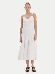 DKNY Sukienka letnia P5JNCD88 Écru Regular Fit. Sukienki DKNY, na lato, m, bez wzorów, ze lnu, bez kołnierzyka, bez ramiączek. Za 649.99 zł.