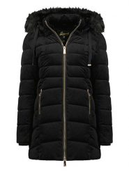 Geographical Norway Płaszcz pikowany "Bilove" w kolorze czarnym rozmiar: XL. Czarne płaszcze Geographical Norway, xl, bez wzorów, bez kaptura. Za 272.31 zł.