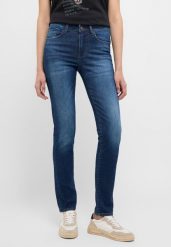 MUSTANG SHELBY SLIM DAMSKIE SPODNIE JEANSOWE JEANSY DŻINSY DENIM BLUE 1015563 5000 802. Niebieskie jeansy Mustang, l, bez wzorów. Za 259.99 zł.