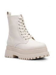 DeeZee Trzewiki H38-STORMZ-2 Beżowy. Brązowe botki DeeZee, bez wzorów, ze skóry, bez obcasa, na słupku, bez zapięcia. Za 199.99 zł.