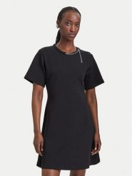 HUGO Sukienka codzienna Neriet 50568544 Czarny Slim Fit. Czarne sukienki Hugo, na co dzień, xs, bez wzorów, z bawełny, bez kołnierzyka, bez ramiączek, proste. Za 799.99 zł.