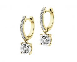 Kolczyki z żółtego i białego złota z diamentami - 0,27 ct - próba 585. Białe kolczyki Apart, z diamentem, złote. Za 6,190.00 zł.