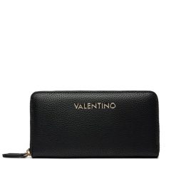 Duży Portfel Damski Valentino. Czarne portfele Valentino, bez wzorów. Za 199.99 zł.