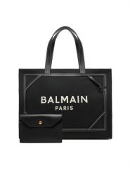 Balmain Torebka DN1FF810TPAC Czarny. Czarne shopper Balmain, bez wzorów, z materiału, bez dodatków. Za 3,999.00 zł.
