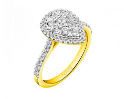 Pierścionek z żółtego złota z brylantami - 0,67 ct - próba 585. Żółte pierścionki Apart, z brylantem, złote. Za 9,490.00 zł.