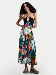 Desigual Sukienka letnia Daikiri Cord 26SWVW63 Kolorowy Regular Fit. Sukienki Desigual, na lato, xl, bez wzorów, z wiskozy, bez kołnierzyka, bez ramiączek. Za 489.99 zł.