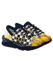 Goby Skórzane sneakersy w kolorze żółto-czarnym rozmiar: 36. Czarne trampki Goby, bez wzorów, bez zapięcia. Za 260.99 zł.