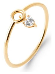 L'Atélier Précieux Pozłacany pierścionek z cyrkonią rozmiar: 58. Żółte pierścionki l'Atelier precieux, z cyrkonią, pozłacane. Za 100.99 zł.