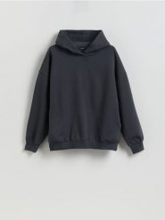 Bluza z nadrukiem na plecach - ciemnoszary. Szare bluzy sportowe Reserved, l, bez wzorów, z bawełny, bez kaptura. Za 129.99 zł.