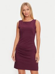 Guess Sukienka koktajlowa Lena W4BK14 KBJP2 Bordowy Slim Fit. Czerwone sukienki Guess, xs, z aplikacjami, ze lnu, wizytowe, bez kołnierzyka, bez ramiączek. Za 269.99 zł.