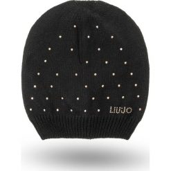 CZAPKA Liu Jo. Czarne czapki Liu Jo, z aplikacjami, z kaszmiru. Za 199.00 zł.