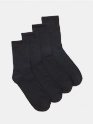 Prążkowane skarpetki 4 pack - czarny. Czarne skarpety Sinsay, bez wzorów, prążkowane. Za 12.99 zł.