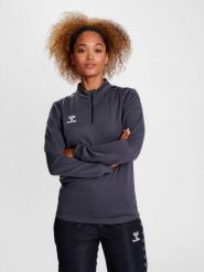 Damska bluza dresowa half zip Hummel Authentic. Szare bluzy sportowe Hummel, m, bez wzorów, z dresówki, bez kaptura. Za 162.50 zł.