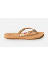 Rip Curl Japonki "Freedom" w kolorze jasnobrązowym ze wzorem rozmiar: 37. Brązowe klapki Rip Curl, bez wzorów, z otwartym noskiem, bez obcasa. Za 78.66 zł.