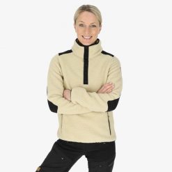 Bluza polarowa do wędrówek damska Swedemount Nordkap Pile Halfneck. Białe bluzy SWEDEMOUNT, na zimę, bez wzorów, z polaru, bez kaptura. Za 399.99 zł.