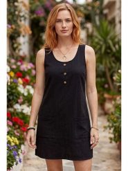 SOULSHAE Sukienka w kolorze czarnym rozmiar: XXL. Czarne sukienki SOULSHAE, na co dzień, xxl, bez wzorów, bez kołnierzyka, bez ramiączek, mini, proste. Za 100.95 zł.