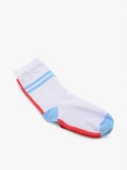 Białe skarpetki z paskami. Białe skarpety Ryłko, bez wzorów, z bawełny. W wyprzedaży za 9.99 zł.