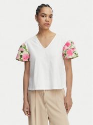 Liu Jo T-Shirt WA6513 J6308 Biały Relaxed Fit. Białe t-shirty Liu Jo, xs, bez wzorów, z bawełny, bez kołnierzyka, bez ramiączek. Za 429.99 zł.