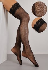 Czarne Pończochy Kabaretki Samonośne Ozdobione Cyrkoniami Adressa. Czarne rajstopy i pończochy Renee, l, bez wzorów. Za 29.99 zł.