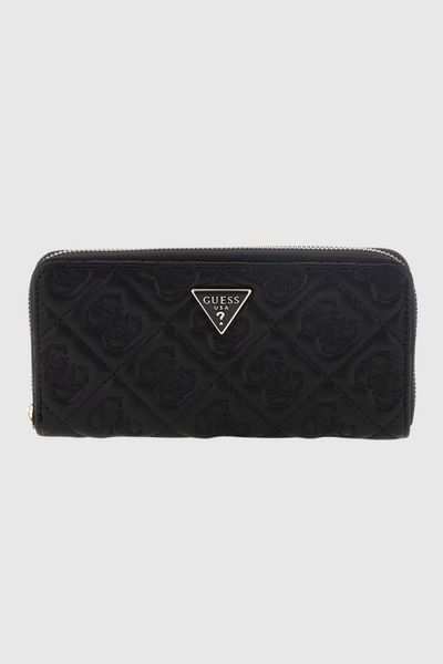 GUESS Czarny duży portfel damski Adelasia. Czarne portfele Guess, z aplikacjami, ze skóry ekologicznej. W wyprzedaży za 190.99 zł.