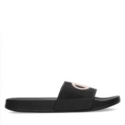 Klapki Champion. Czarne klapki Champion, bez wzorów, bez obcasa. Za 79.99 zł.