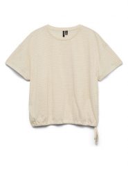 Vero Moda Koszulka w kolorze beżowym rozmiar: XL. Brązowe bluzki Vero Moda, xl, bez wzorów, bez kołnierzyka, bez ramiączek. Za 57.60 zł.