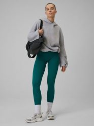 4F Legginsy treningowe bezszwowe damskie - turkusowe M/L. Niebieskie legginsy 4f, l, bez wzorów, z dzianiny, z podwyższonym stanem, długie. Za 119.99 zł.